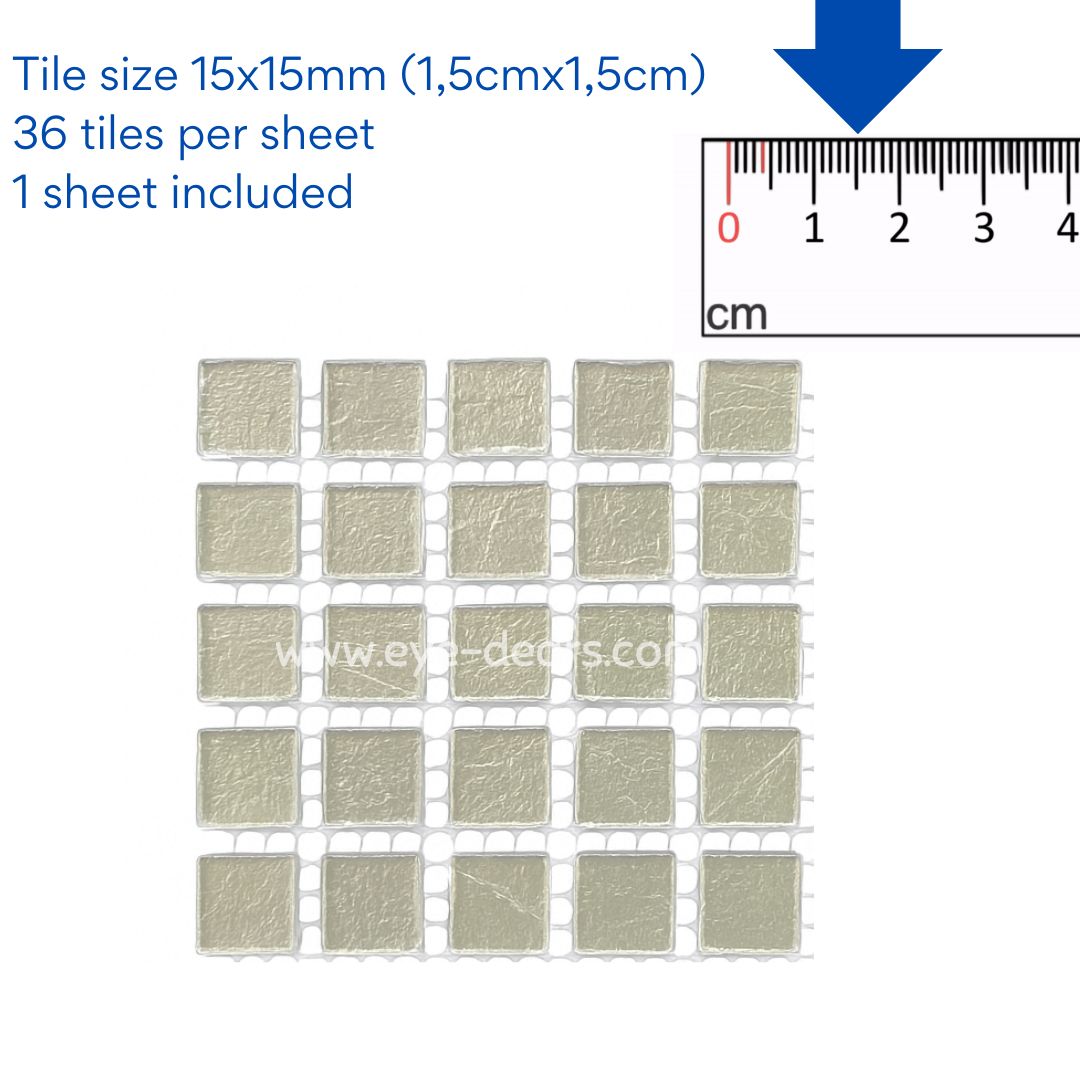 Mosaic Tiles - 10 x sheets of Silver Gold Leaf 15x15mm
