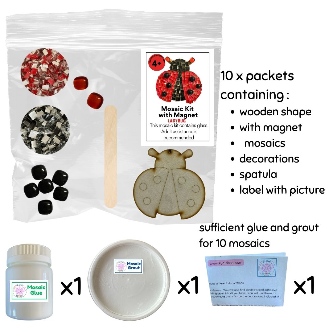Mosaic Craft Kit with Magnet- Ladybug (Small)