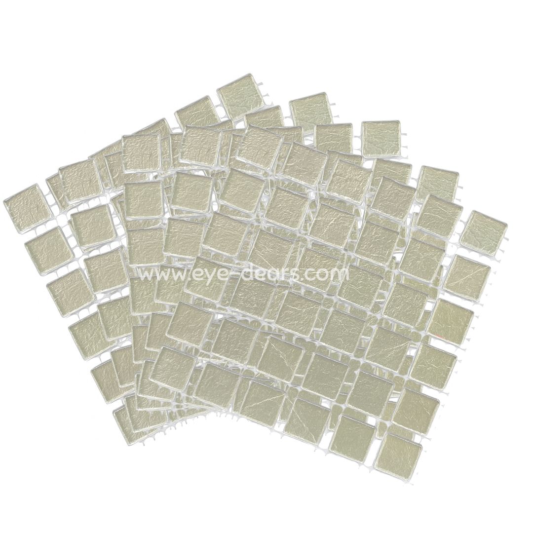Mosaic Tiles - 10 x sheets of Silver Gold Leaf 15x15mm