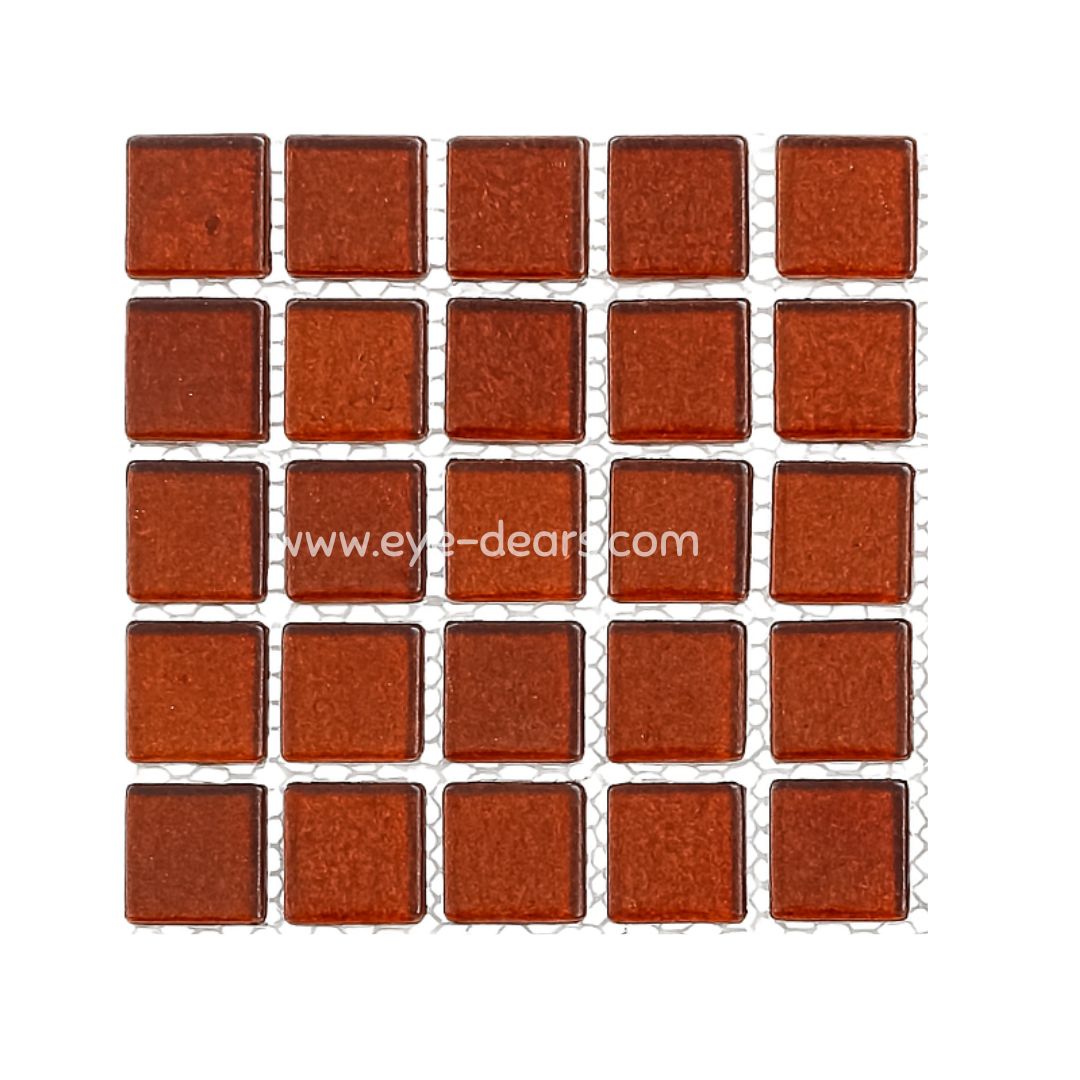 Mosaic Tiles - Single Sheet Chocolate Brown Gold Leaf 15x15mm