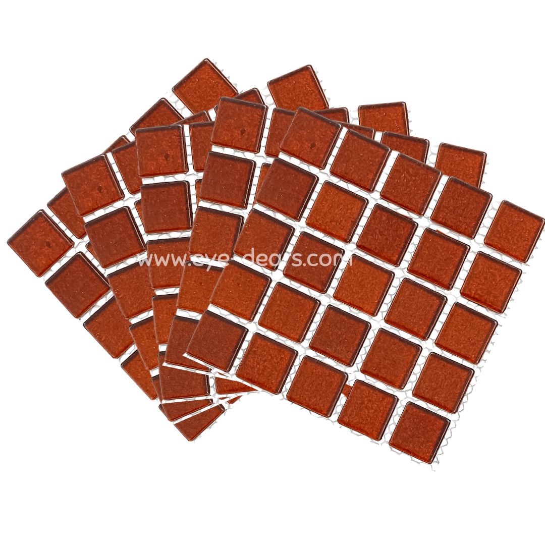 Mosaic Tiles - 10 x sheets of Chocolate Brown Gold Leaf 15x15mm