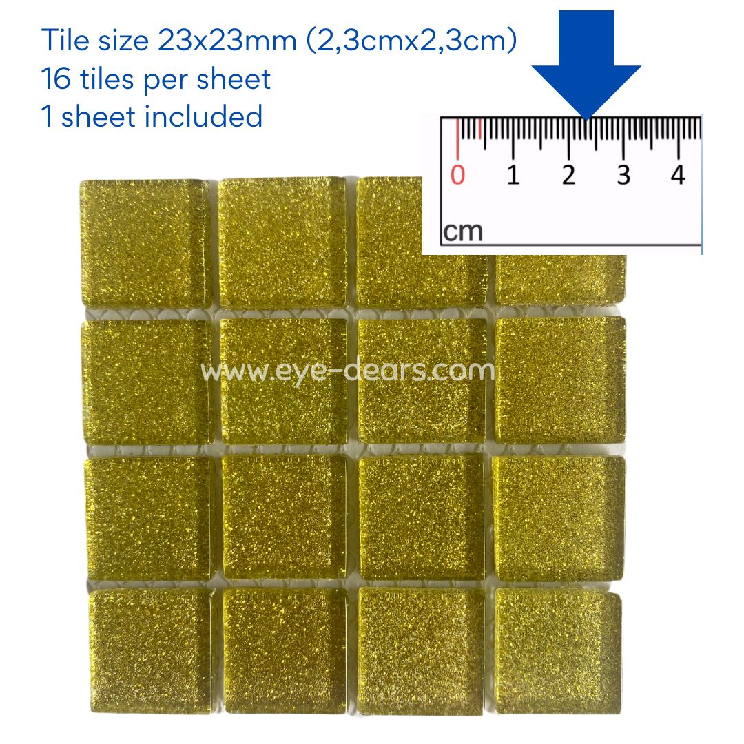 Mosaic Tiles - 10 x sheets of Summer Sun Glitter 23x23mm