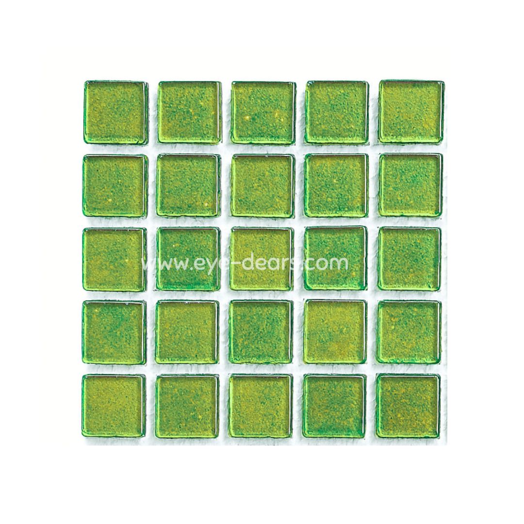 Mosaic Tiles - Single Sheet Lime Green Gold Leaf 15x15mm