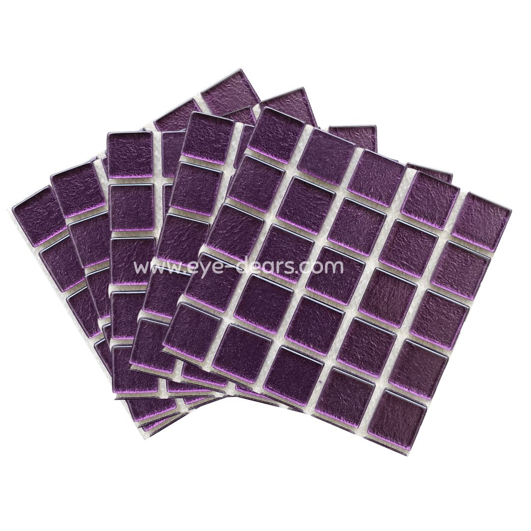 Mosaic Tiles - 10 x sheets of Pansy Purple Gold Leaf 15x15mm