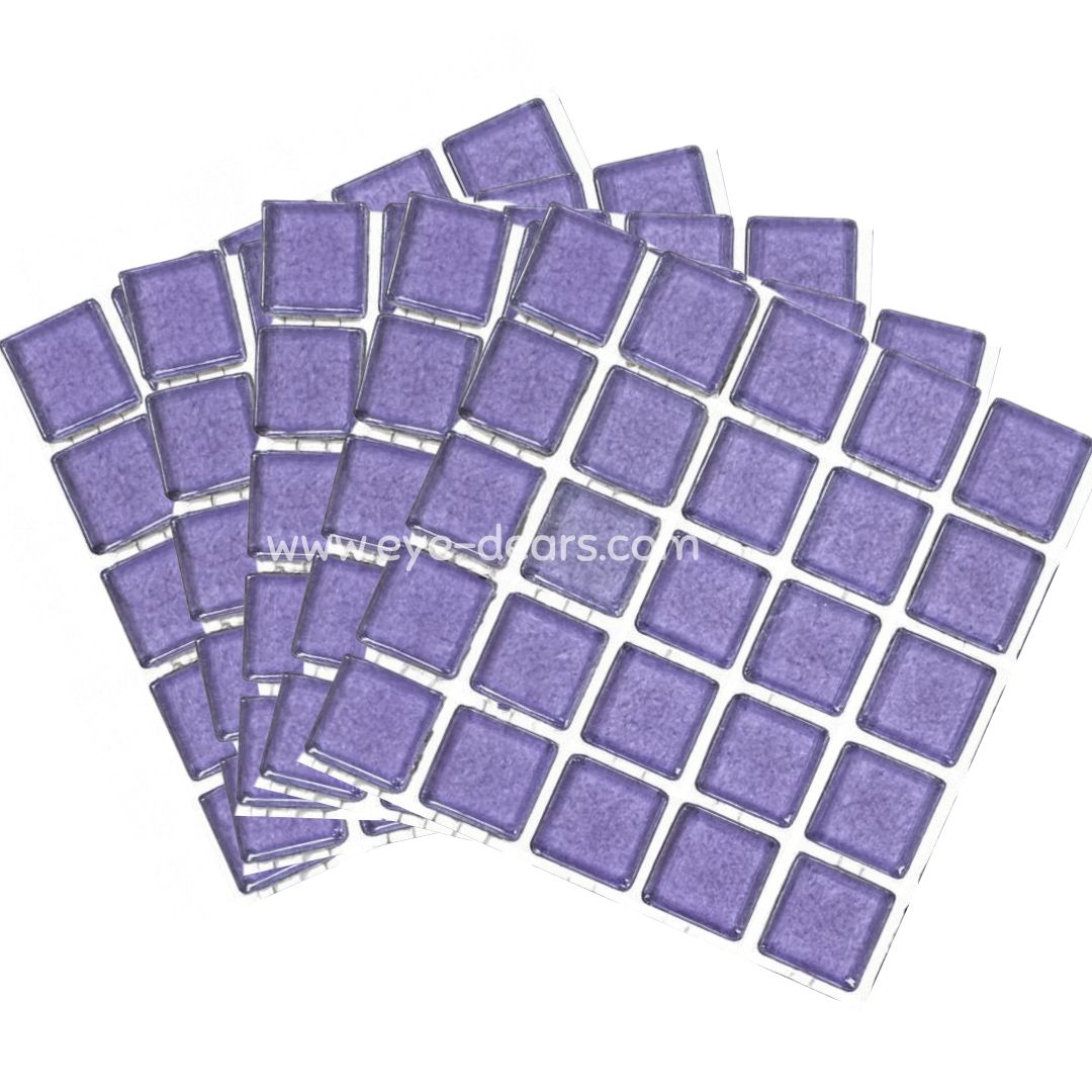 Mosaic Tiles - 10 x sheets of Lavender Purple Gold Leaf 15x15mm