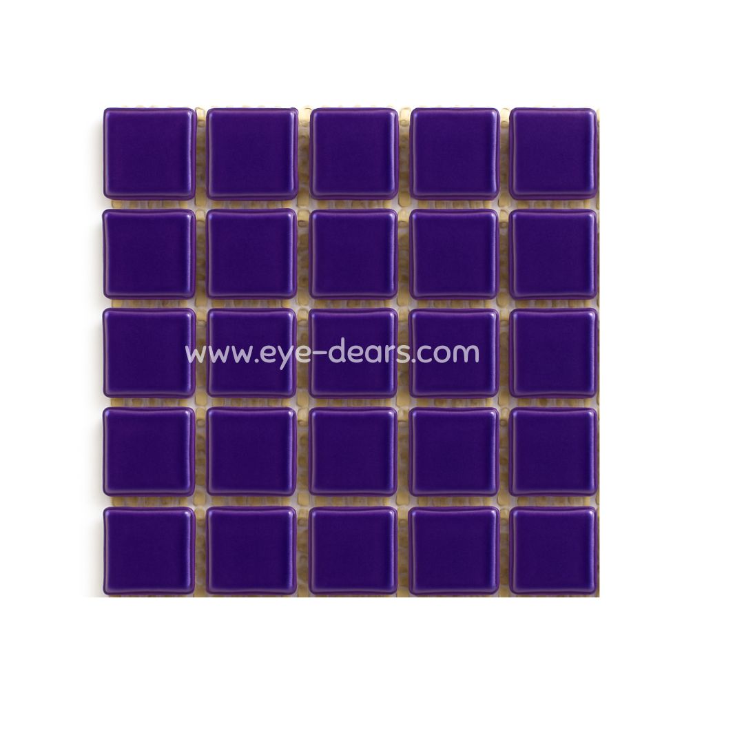 Mosaic Tiles - Single Sheet Violet Purple Gold Leaf 15x15mm