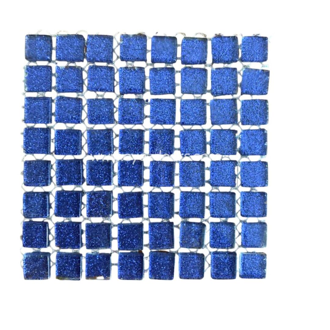 Mosaic Tiles - Single Sheet Deep Blue Glitter 10x10mm
