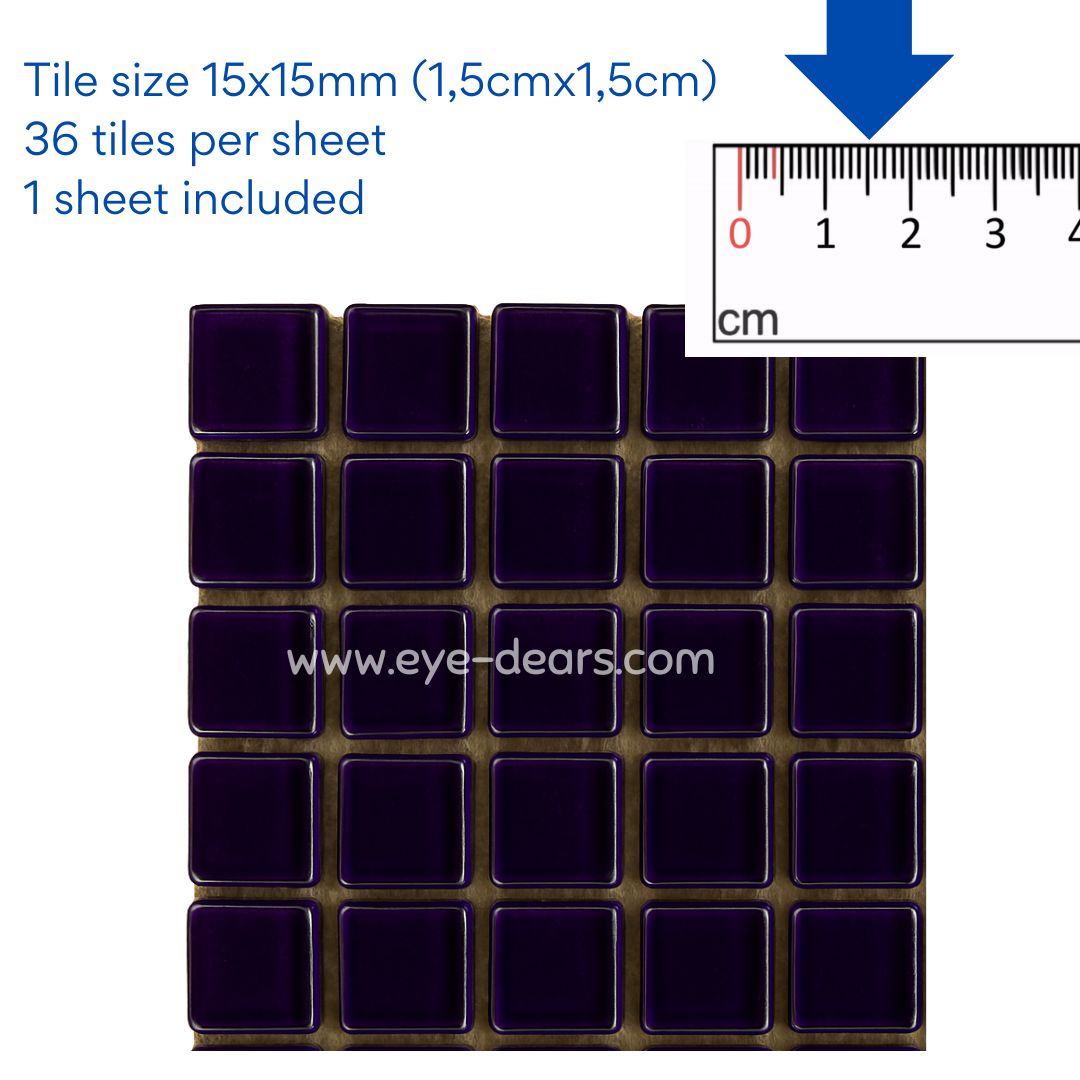 Mosaic Tiles - Single Sheet Black Gold Leaf 15x15mm