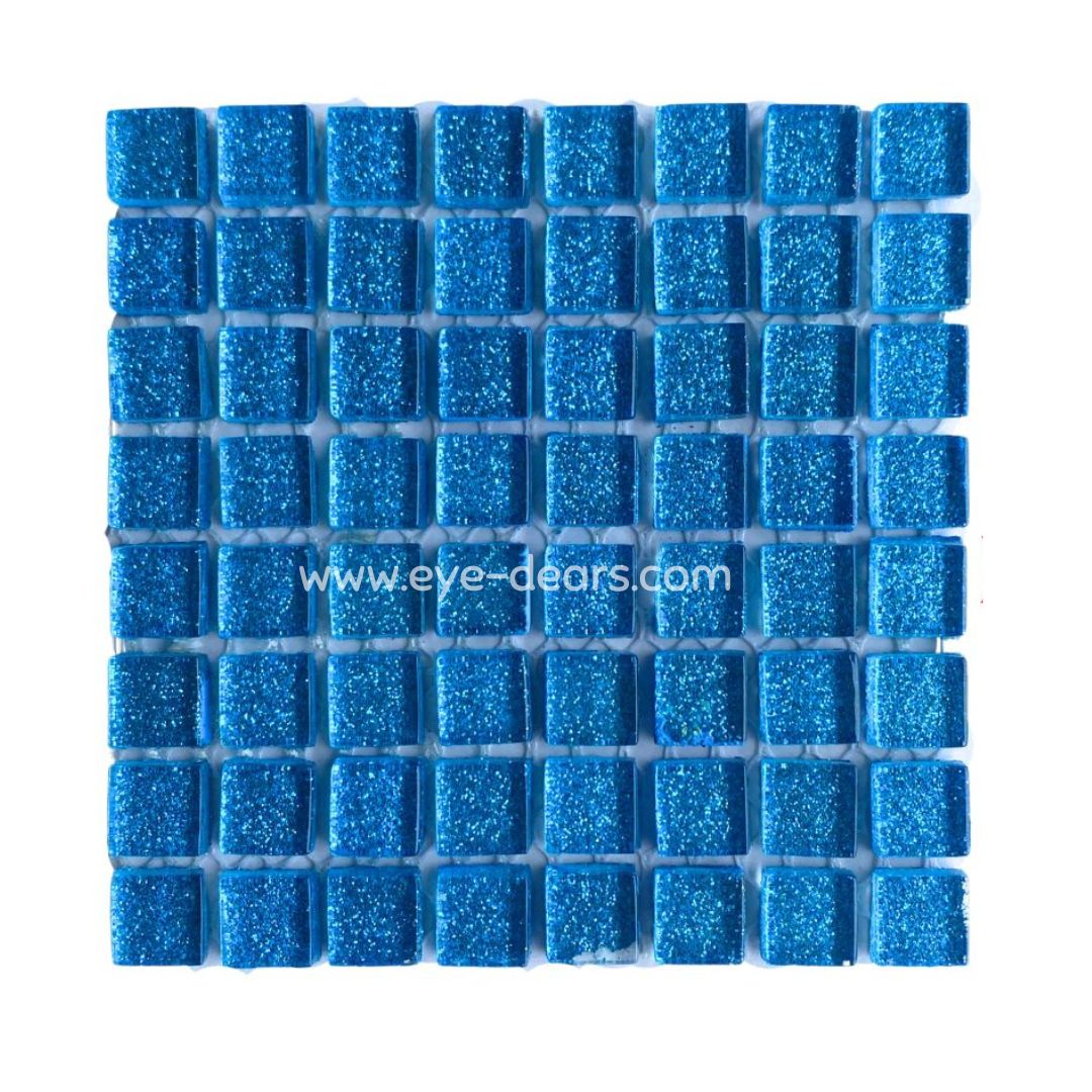 Mosaic Tiles - Single Sheet Ocean Turquoise Glitter 10x10mm