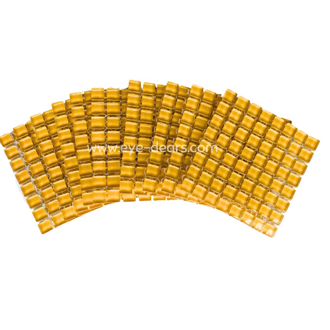 Mosaic Tiles - 10 x sheets of Yellow Glass 10x10mm