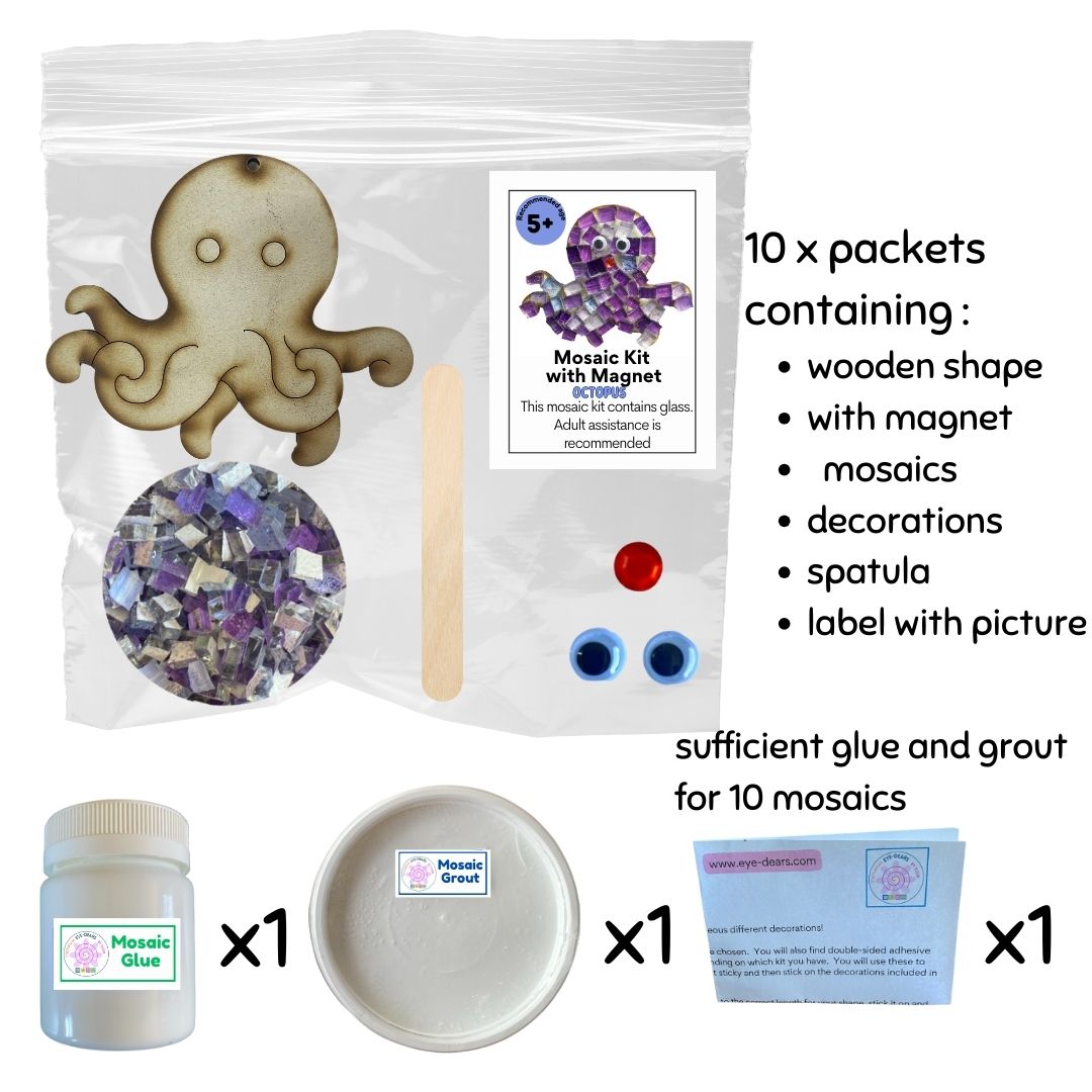 Mosaic Craft Kit with Magnet- Octopus (Small)