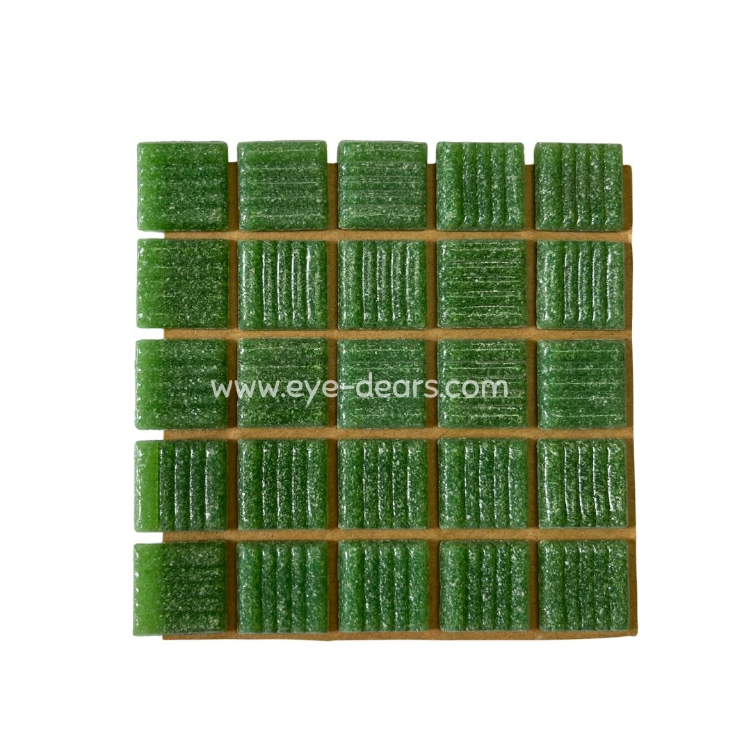 Mosaic Tiles - Single Sheet Turn on Texture - Amazon Green 20x20mm