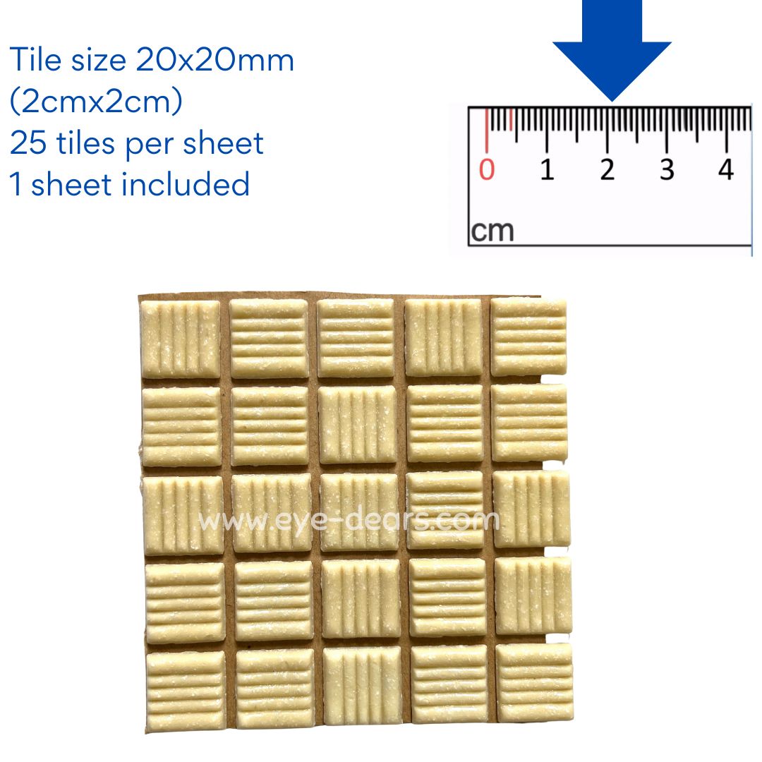 Mosaic Tiles - 10 x sheets of Turn on Texture - Condensed Milk 20x20mm