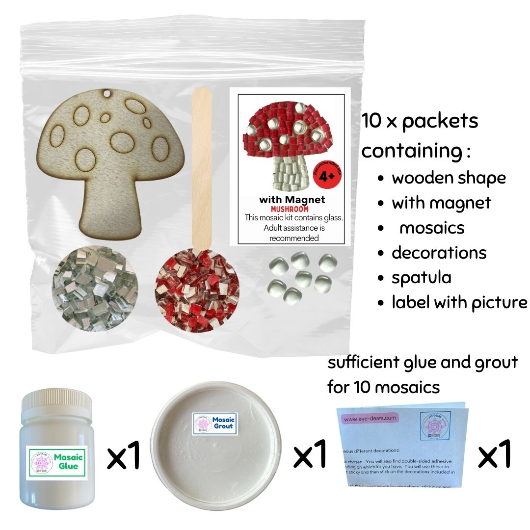 Mosaic Craft Kit with Magnet- Mushroom (Small)