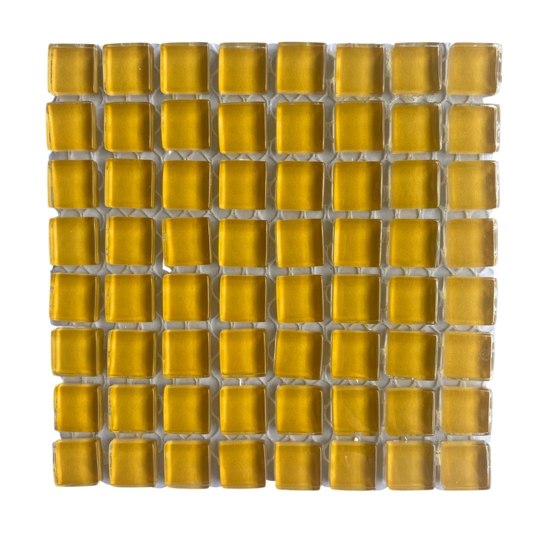 Mosaic Tiles - Single Sheet Yellow Glass 10x10mm