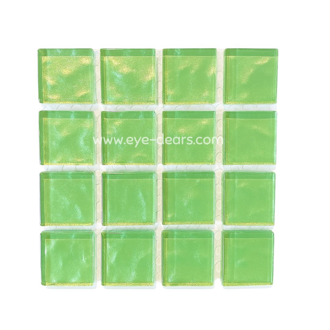 Mosaic Tiles - Single Sheet Crisp Apple Metallic Ripple 23x23mm
