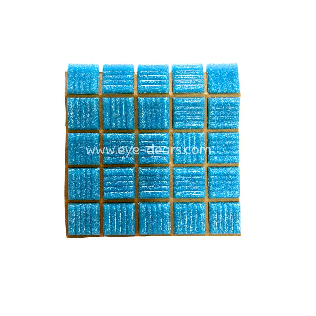 Mosaic Tiles - Single Sheet Turn on Texture - Capri Blue 20x20mm