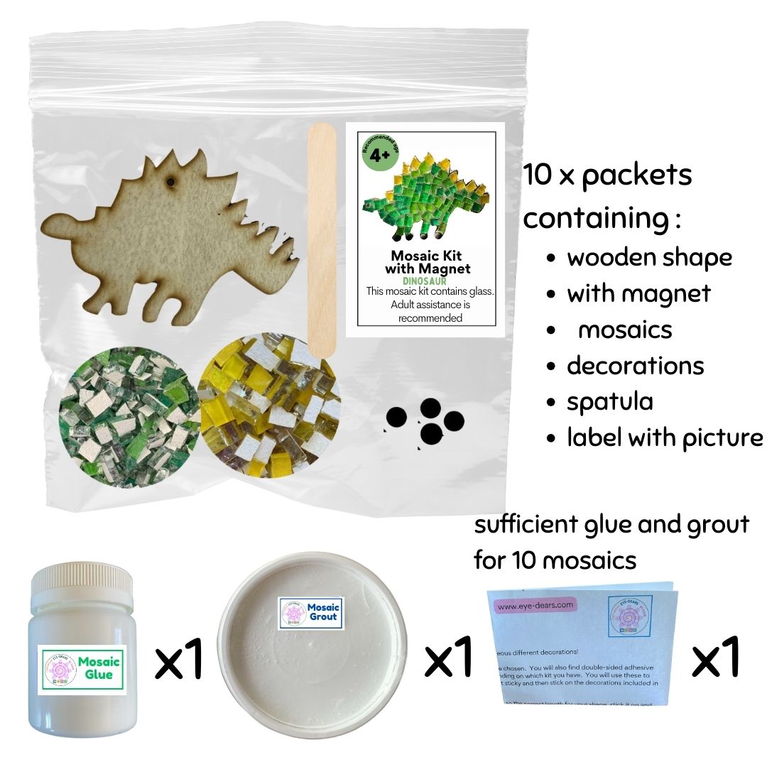 Mosaic Craft Kit with Magnet- Dinosaur (Small)