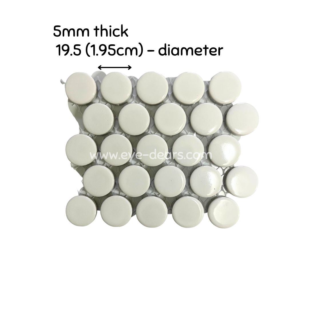 Ceramic Circles - 5 x Sheets White