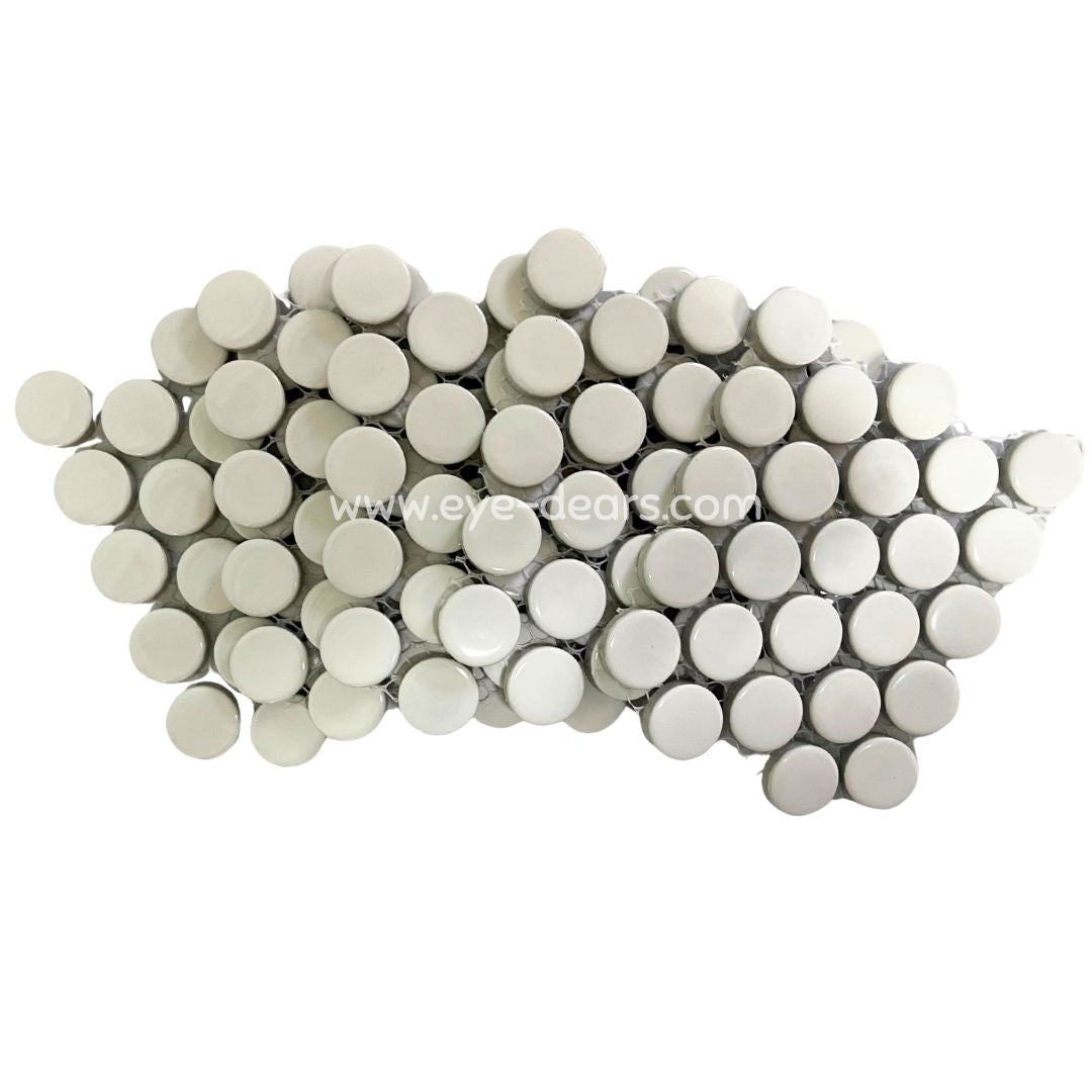 Ceramic Circles - 5 x Sheets White