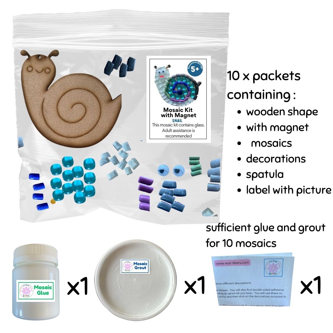 Mosaic Craft Kit with Magnet- Snail (Small)