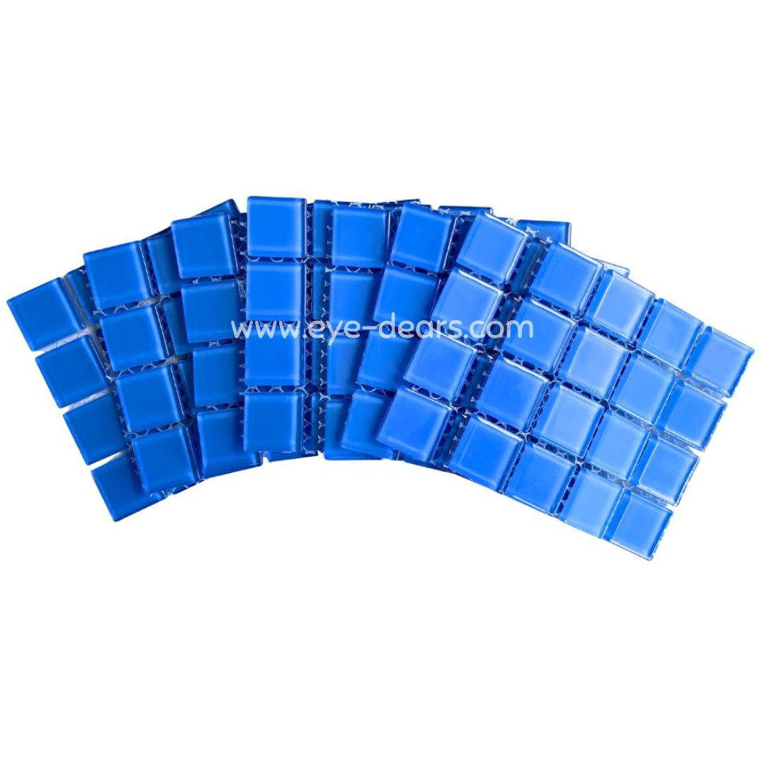 Mosaic Tiles - 10 x sheets of Sky Blue Glass 23x23mm