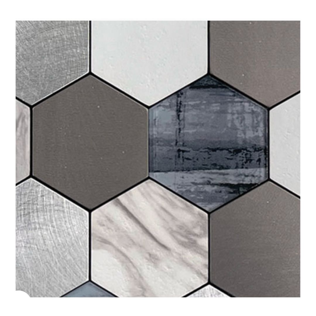 Decor Tiles -Stick On Marble Hexagon Mosaic