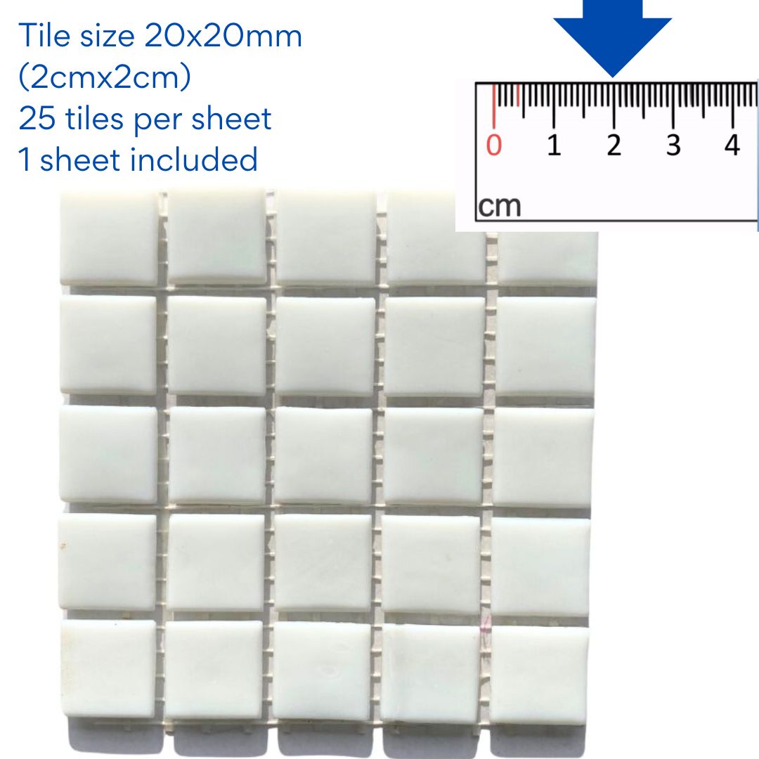 Mosaic Tiles - Sheet White Matt 20x20mm