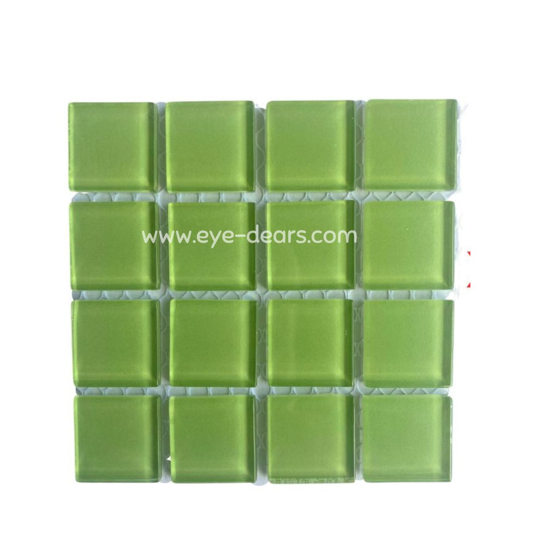 Mosaic Tiles - Single Sheet Lime Green Glass 23x23mm