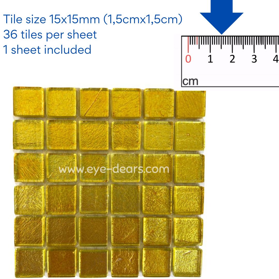 Mosaic Tiles - 10 x sheets of Gold Gold Leaf 15x15mm