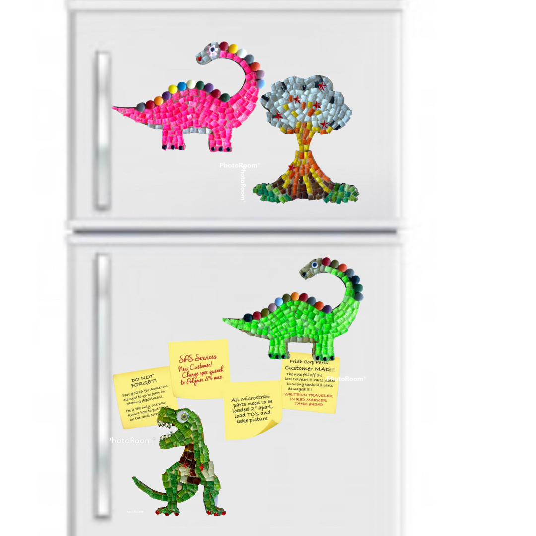 Bulk - Mosaic Craft Kit with Magnet - Brontosaurus Green (Medium)