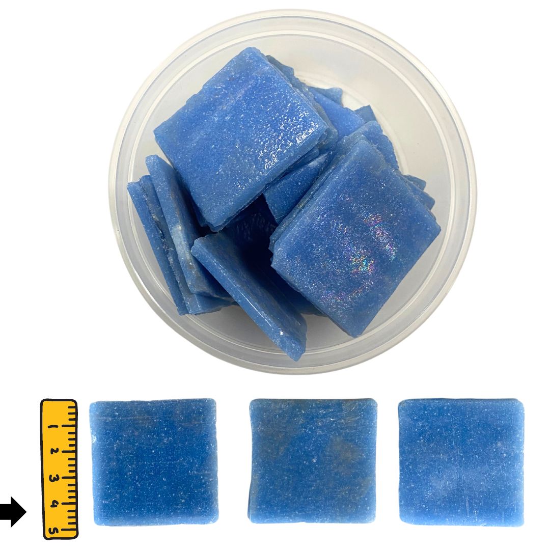 Mosaic Tiles Whole Rustic Sky Blue Squares 960g (small tiles for crafting)
