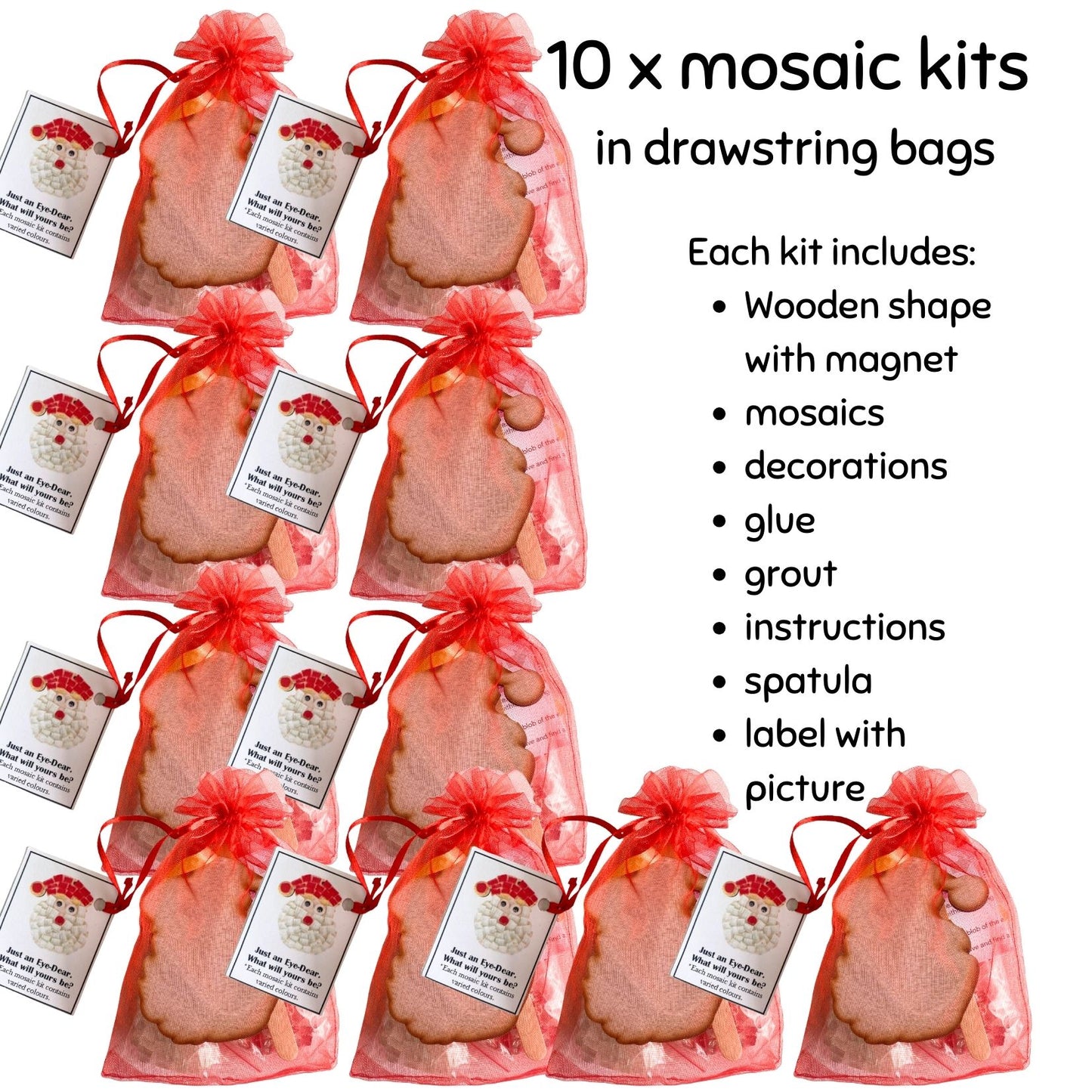 Mosaic Craft Kit with Magnet - Father Christmas (Small)