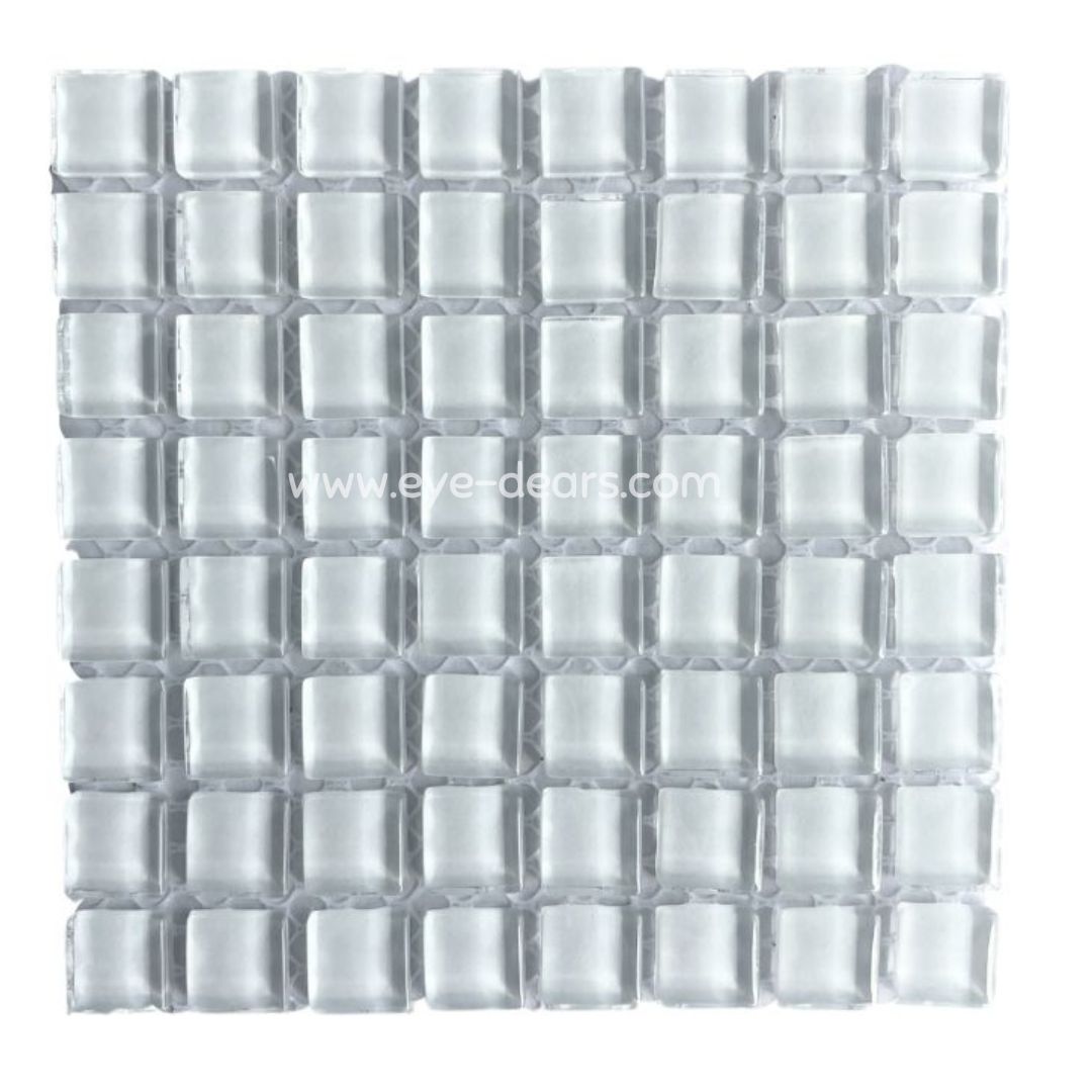 Mosaic Tiles - Single Sheet White Glass 10x10mm
