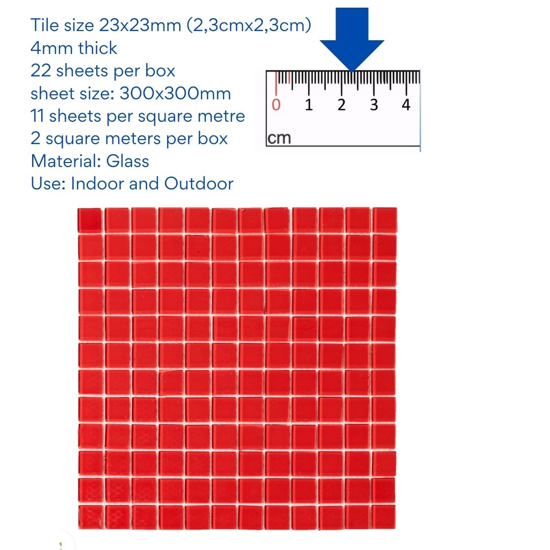 Decor Tiles - Post Box Red 23x23mm