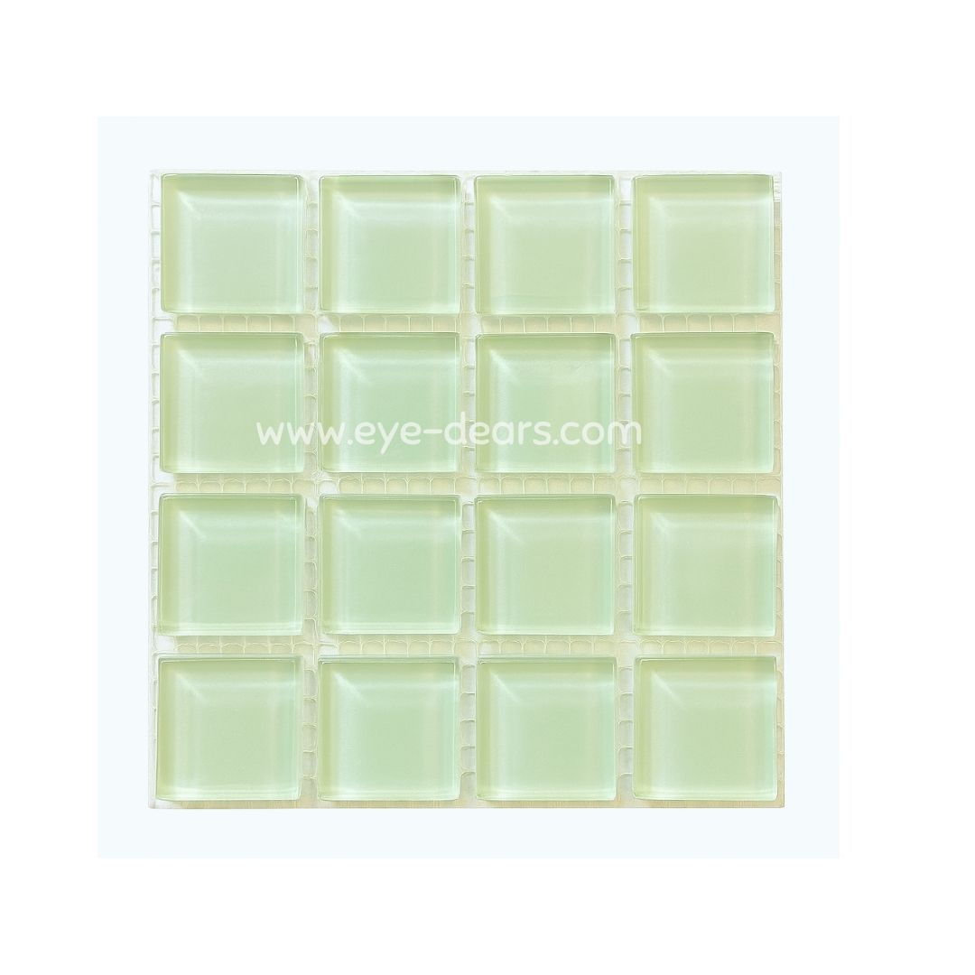 Mosaic Tiles - Single Sheet Cloudy Lime Glass 23x23mm