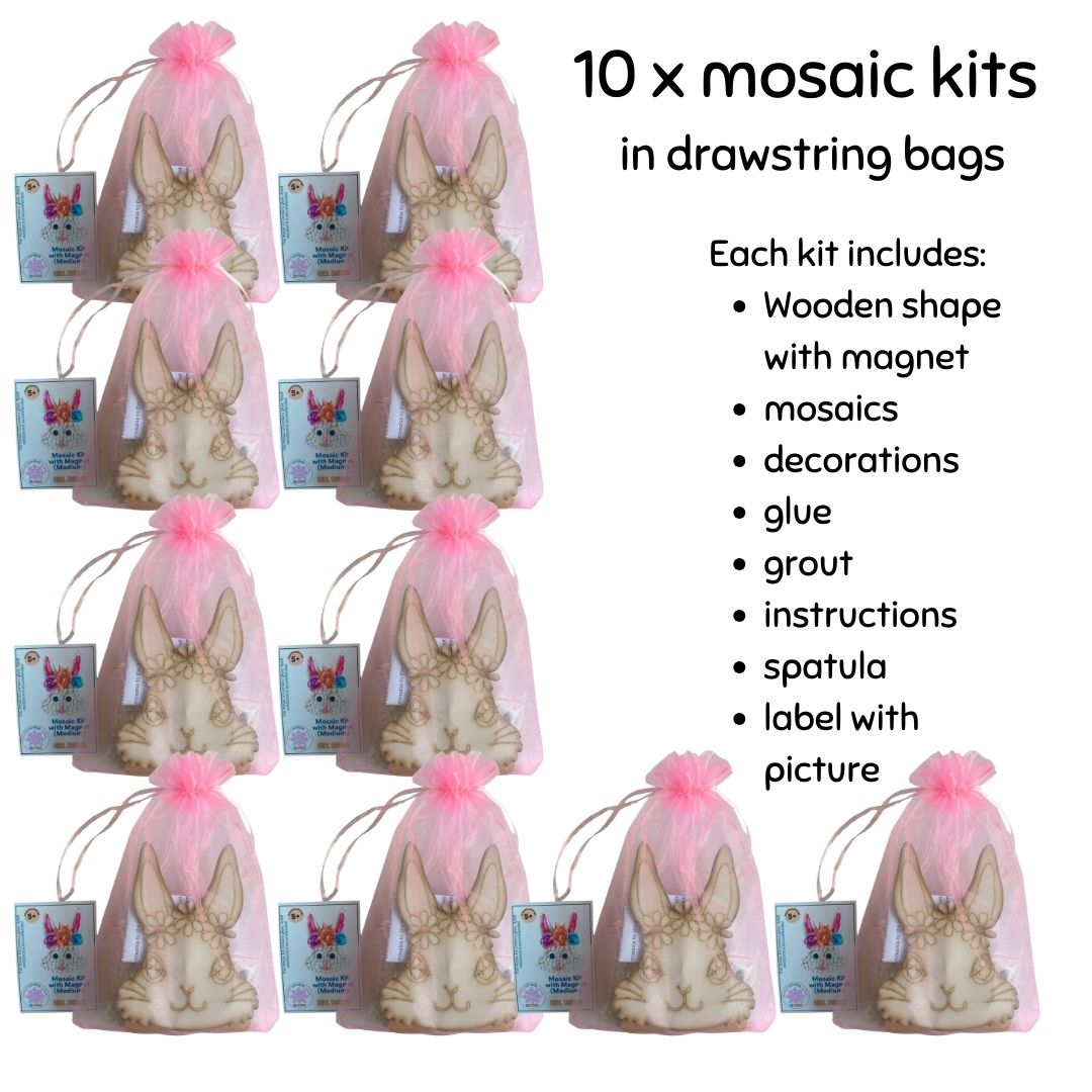 Mosaic Craft Kit with Magnet - Girl Bunny (Medium)