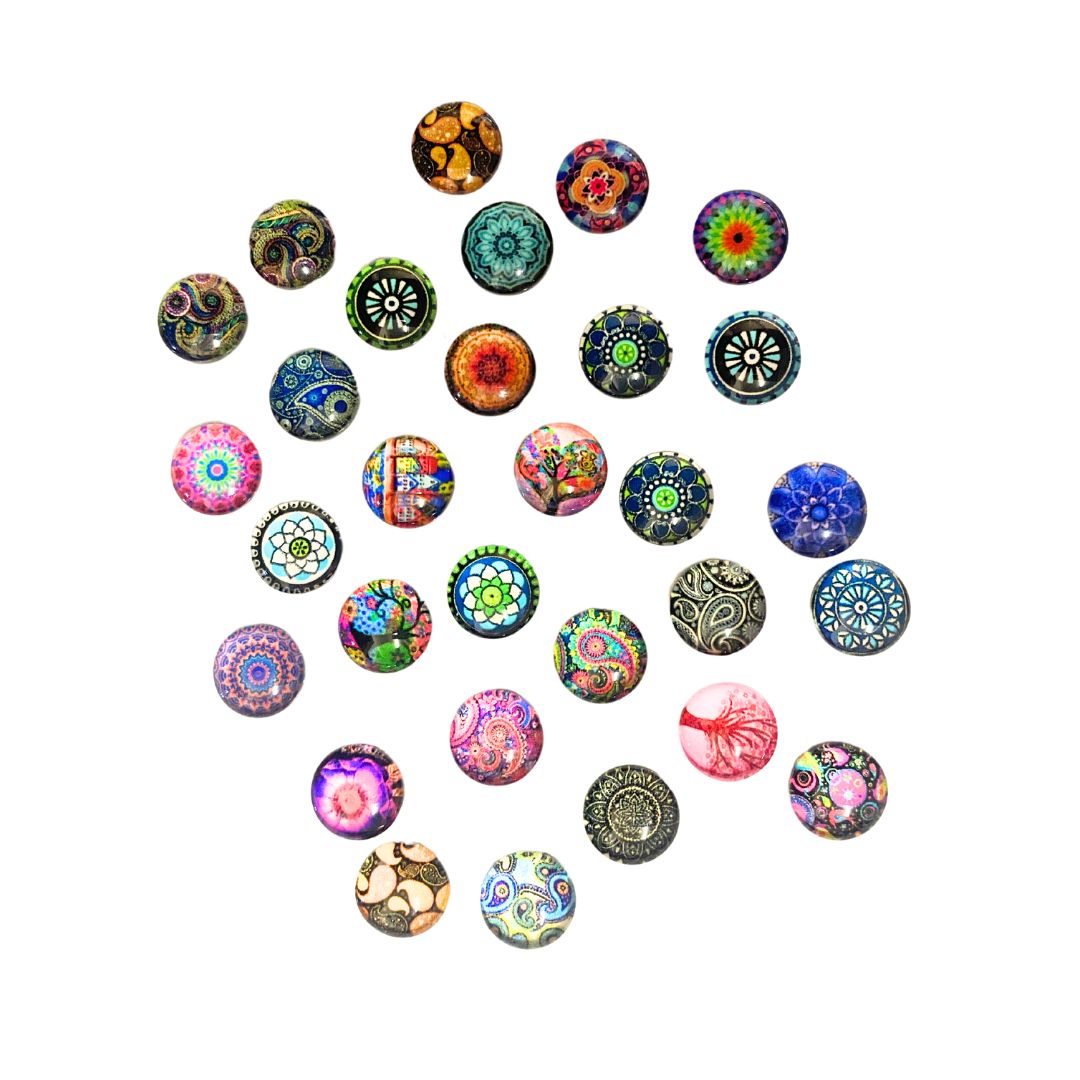 Mixed colour glass decorations (12mm)