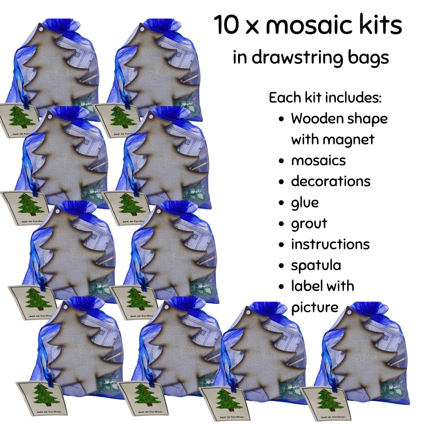 Mosaic Craft Kit with Magnet - Christmas Tree (Small)