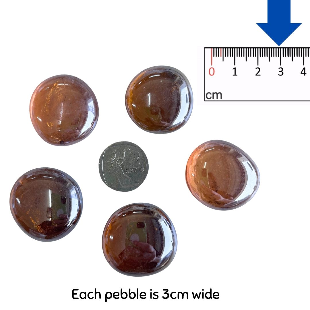 Large Brown Glass Pebbles x 5