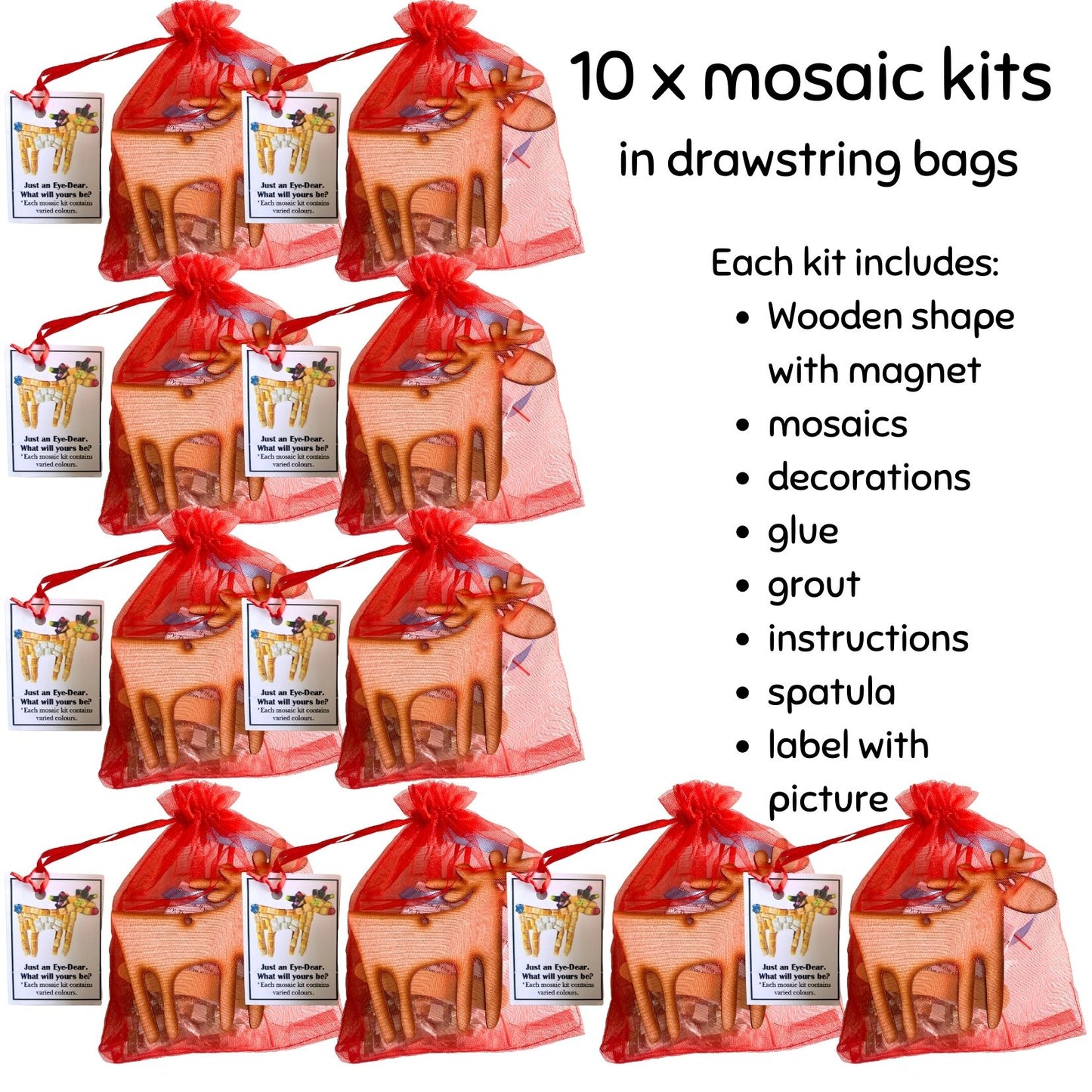 Mosaic Craft Kit with Magnet - Reindeer (Small)
