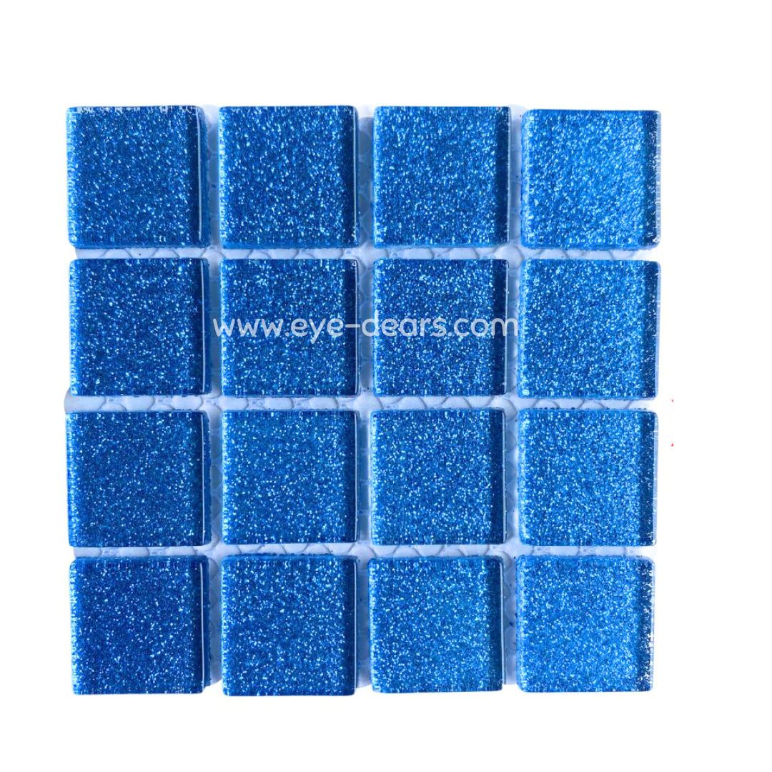 Mosaic Tiles - Single Sheet Ocean Turquoise Glitter 23x23mm