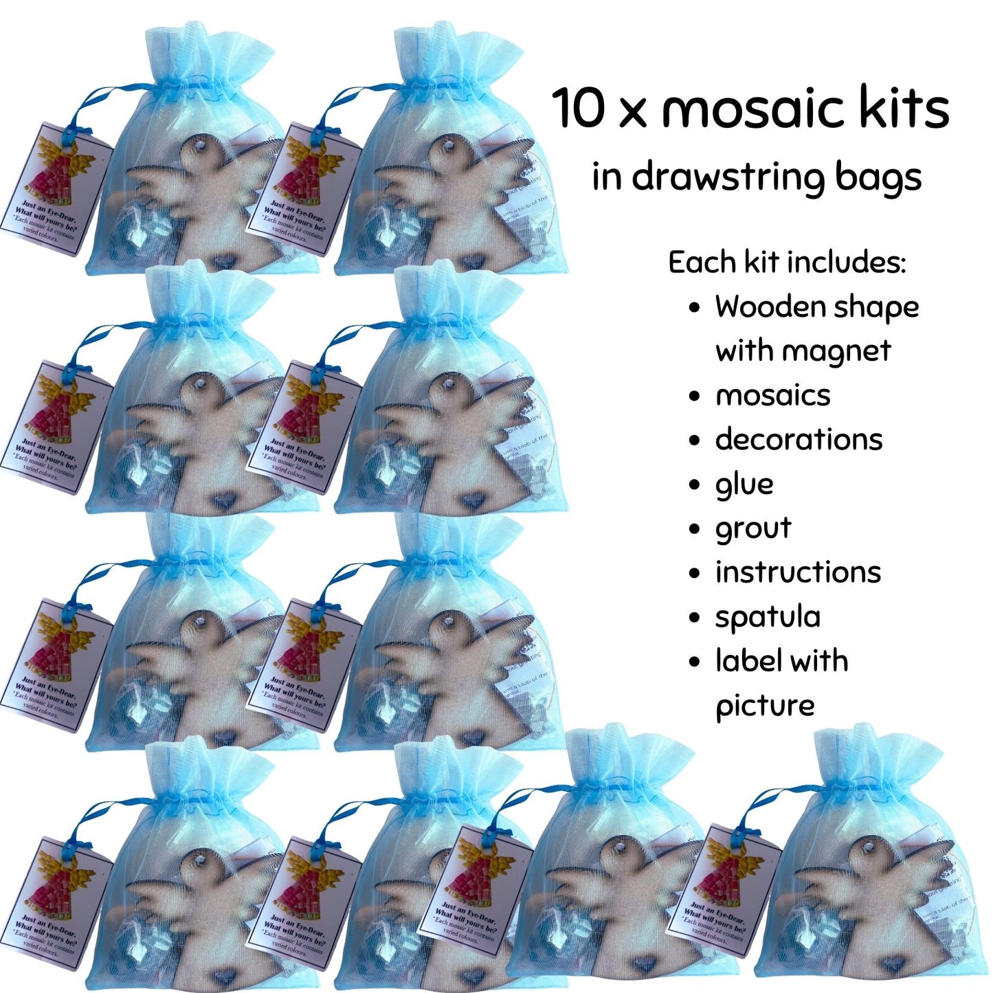 Mosaic Craft Kit with Magnet - Turquoise Angel Small)