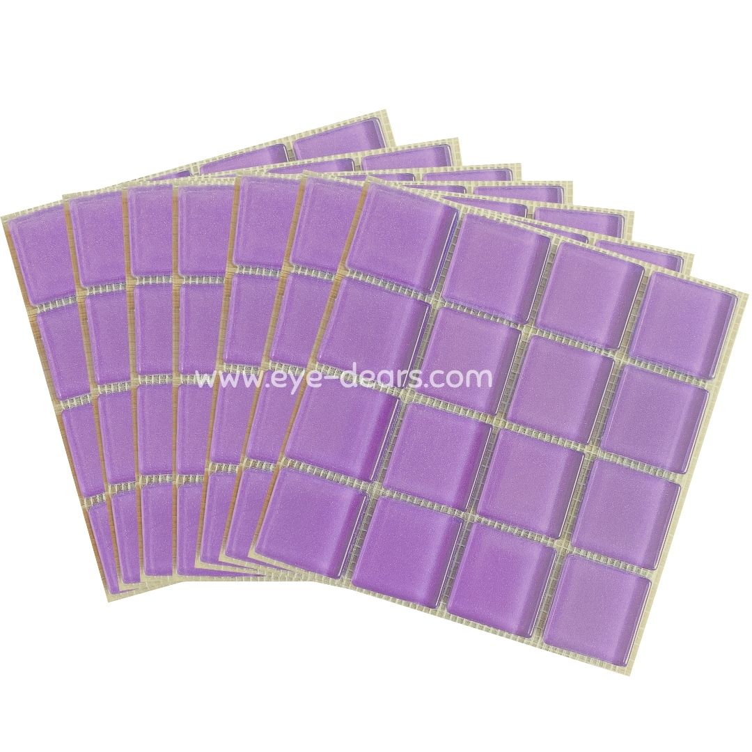 Mosaic Tiles - 10 x sheets of Pansy Purple Glass 23x23mm