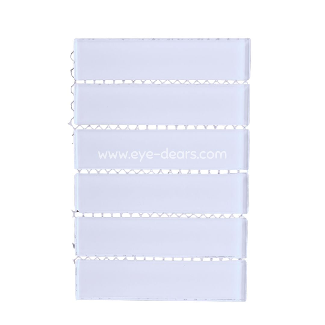 Mosaic Tiles - Mosaic Tiles White Rectangle Glass 23x98x4mm
