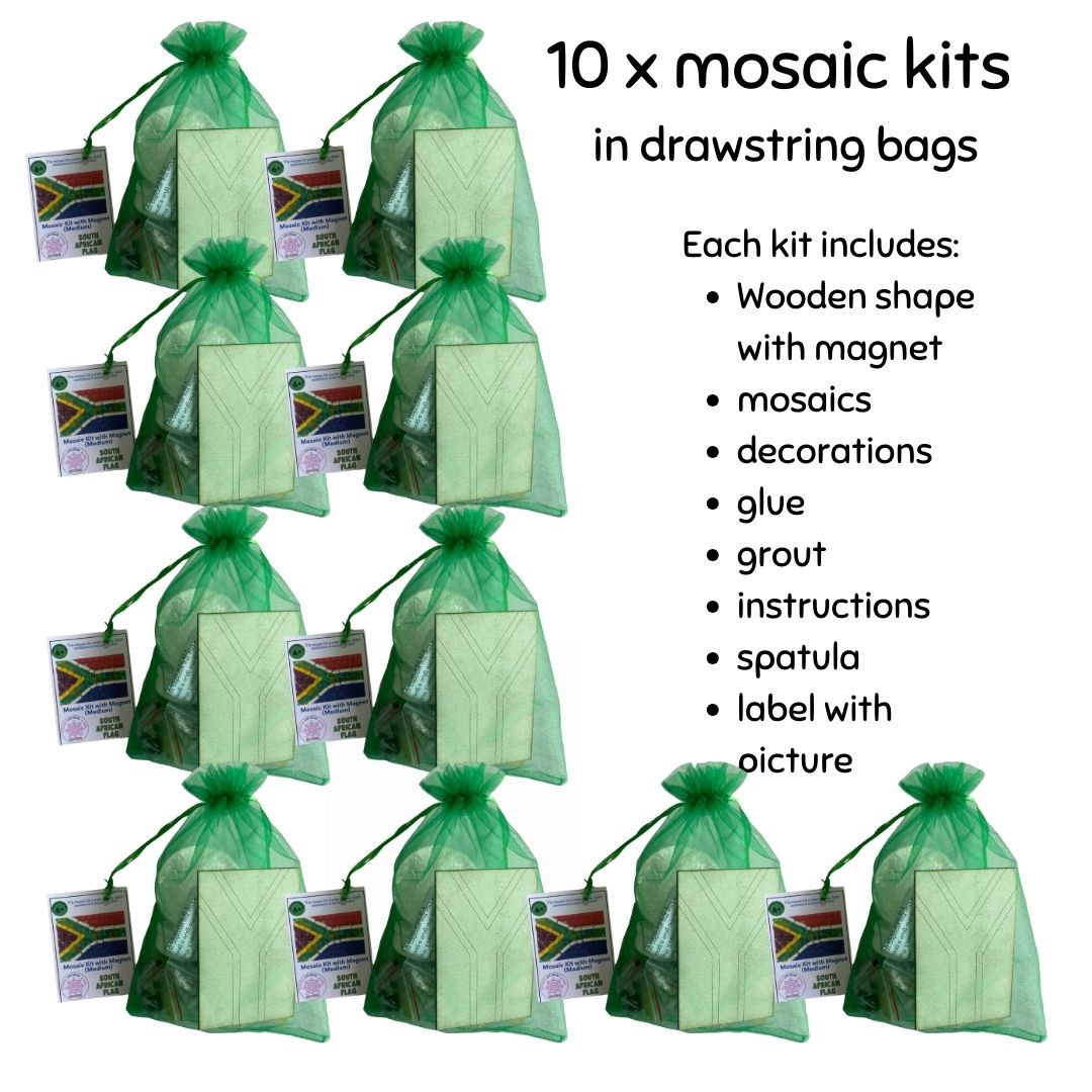 Mosaic Craft Kit with Magnet - South African Flag (Medium)