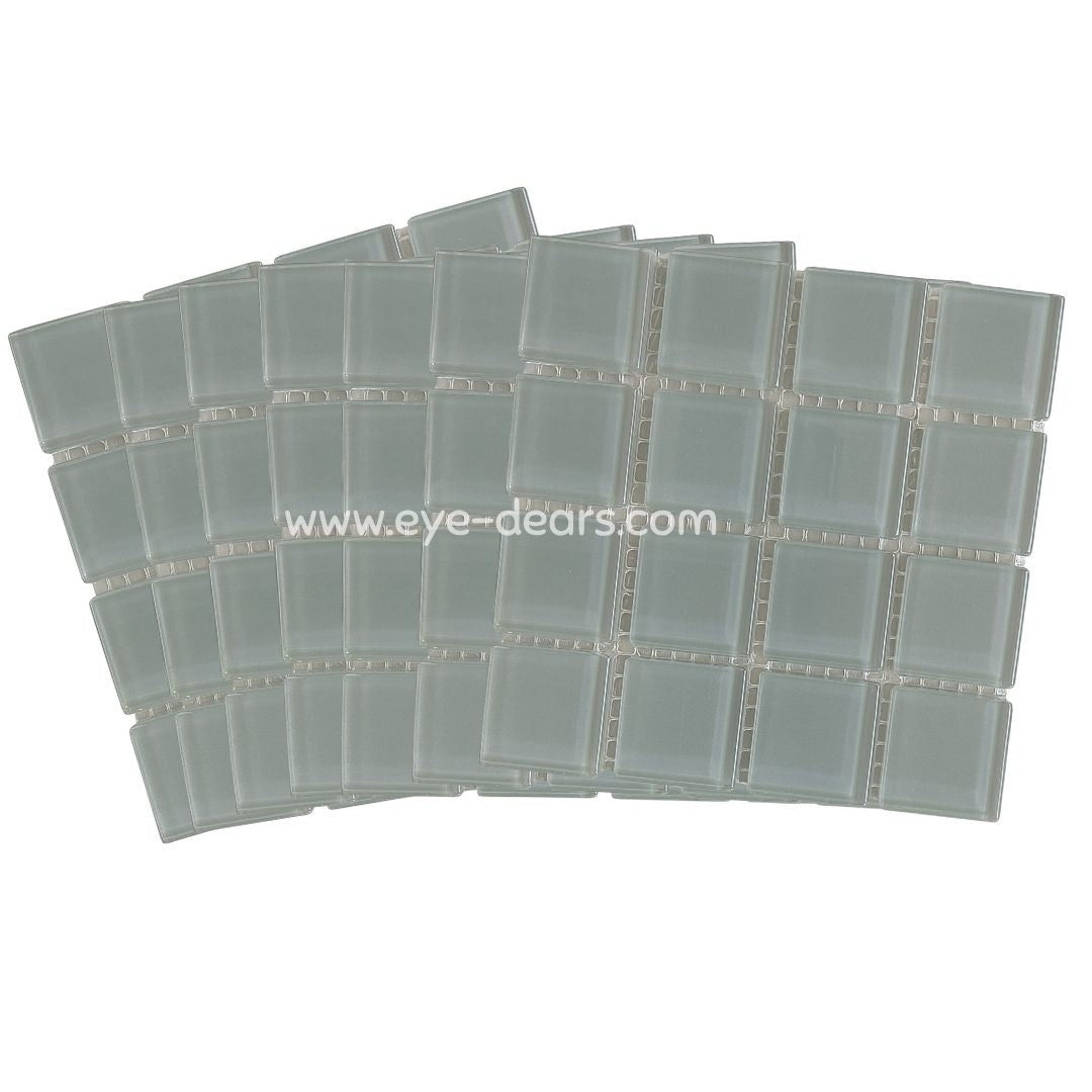 Mosaic Tiles - 10 x sheets of Dove Grey Glass 23x23mm