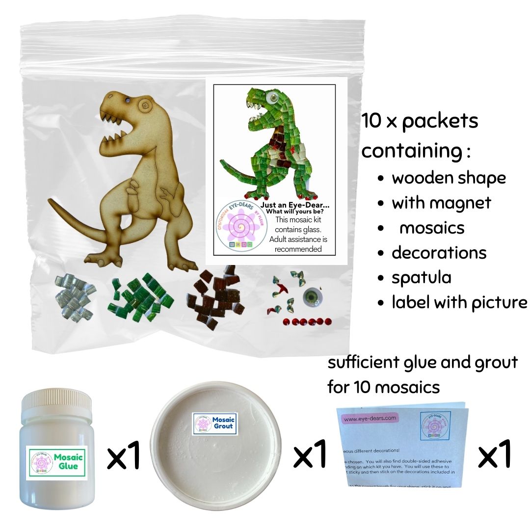 Mosaic Craft Kit with Magnet - T-Rex Dinosaur (Medium)