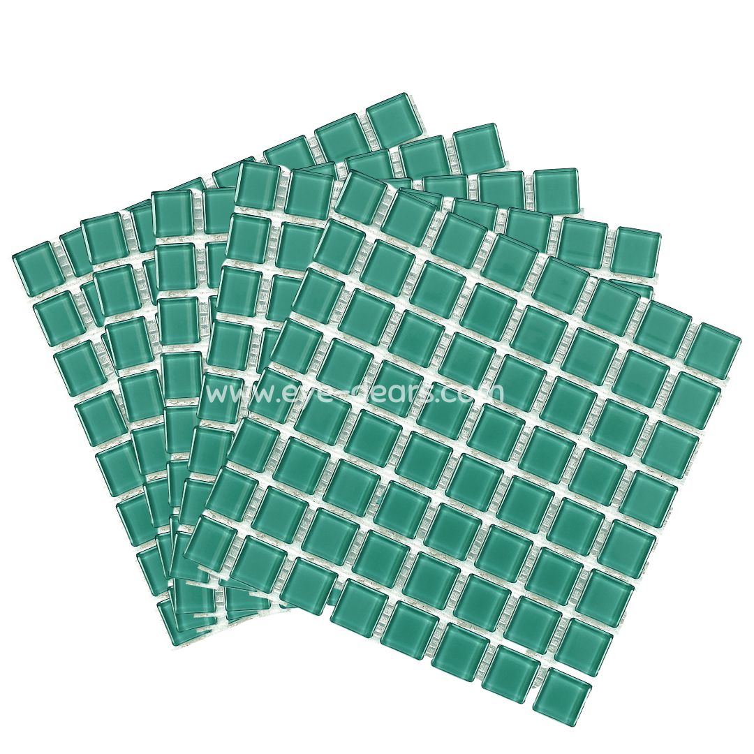 Mosaic Tiles - 10 x sheets of turquoise Glass 10x10mm