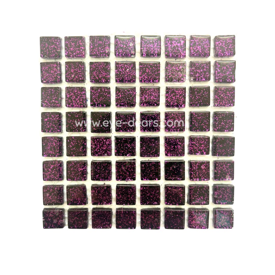 Mosaic Tiles - 10 x Craft Size Sheets of Purple Glitter (10x10mm)